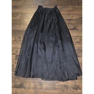 VTG Hillard & Hanson Black Sheer Maxi Skirt Size 6 Made in USA Shimmer Formal